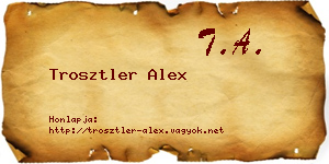 Trosztler Alex névjegykártya